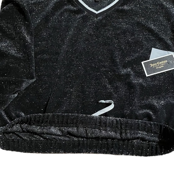 Juicy Couture Pitch Black Lurex Velour Pullover Size Medium NWT - Picture 5 of 5